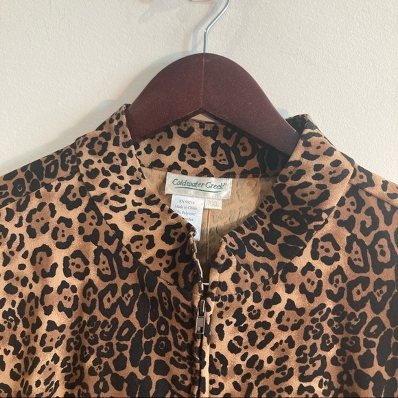 COLDWATER CREEK Sz PXL Leopard Print Unlined Zipper Closure Jacket - Picture 2 of 6